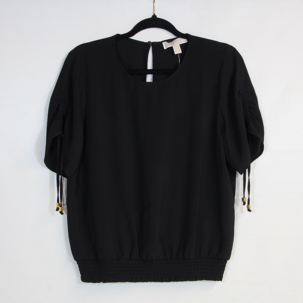 MICHAEL Michael Kors Black Grommet-Detail Kimono-Sleeve Blouse NWT